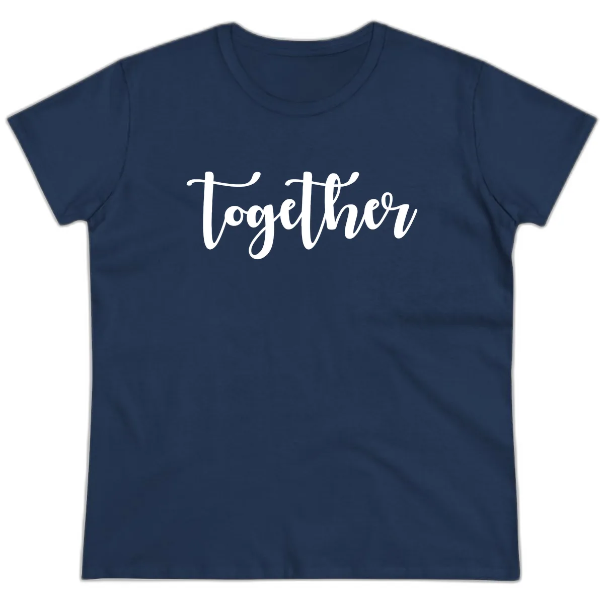 Together Script Typography Ladies Tee in Navy