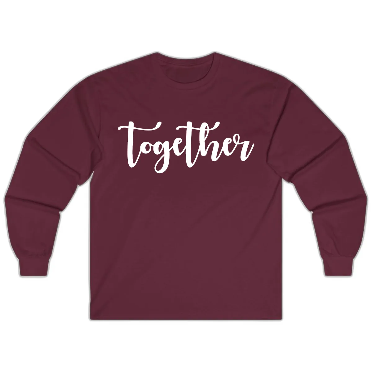Together Script Typography Long Sleeve in Maroon