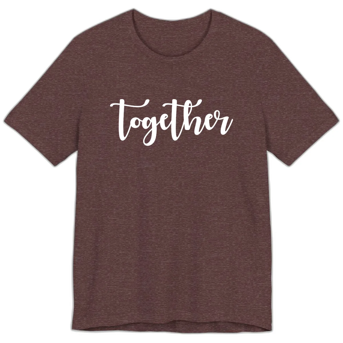 Together Script Typography Premium T-Shirt in Heather Maroon