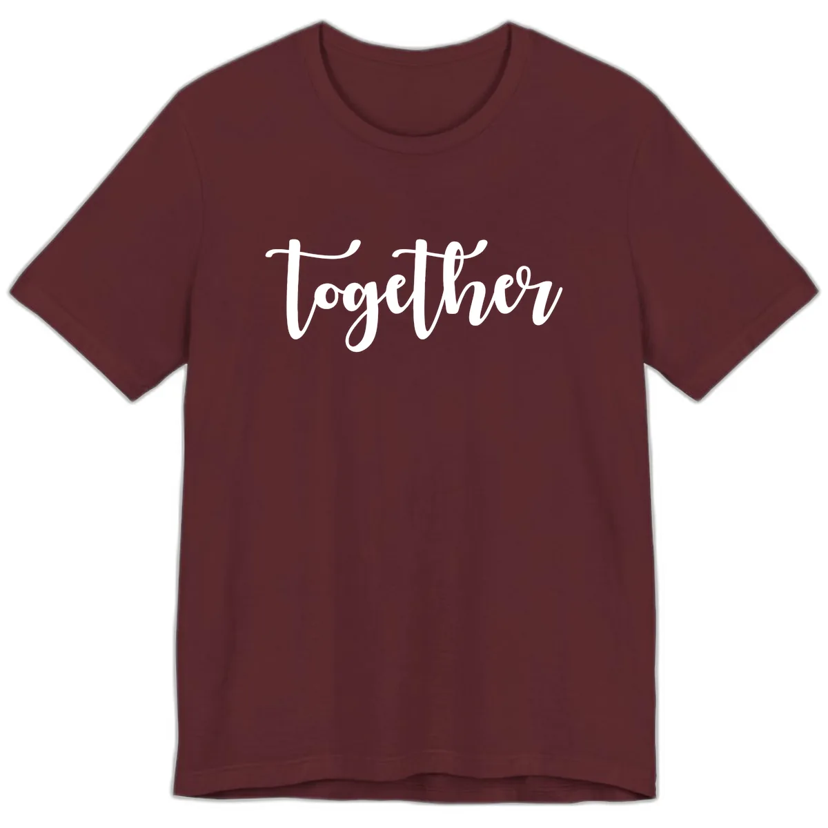 Together Script Typography Premium T-Shirt in Maroon