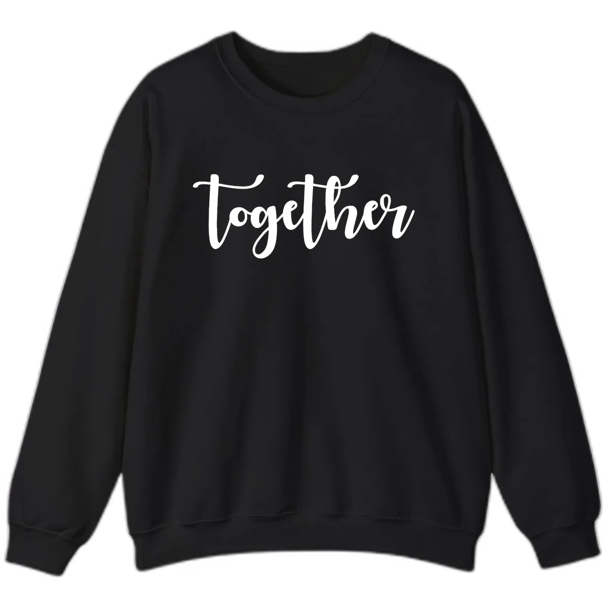 Together Script Typography Sweatshirt in Black