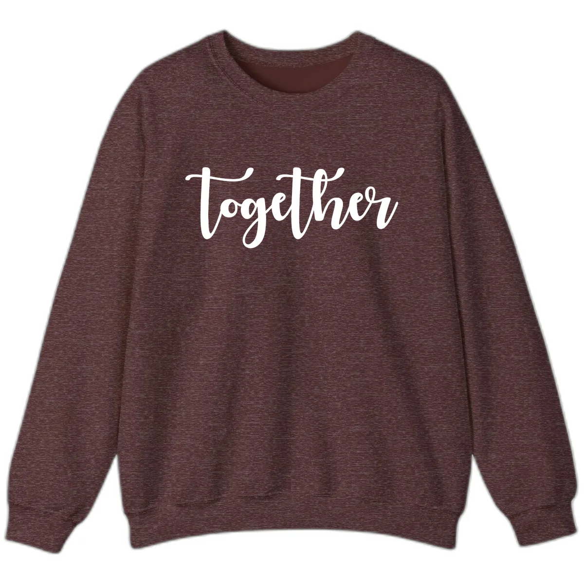 Together Script Typography Sweatshirt in Heather Sport Dark Maroon