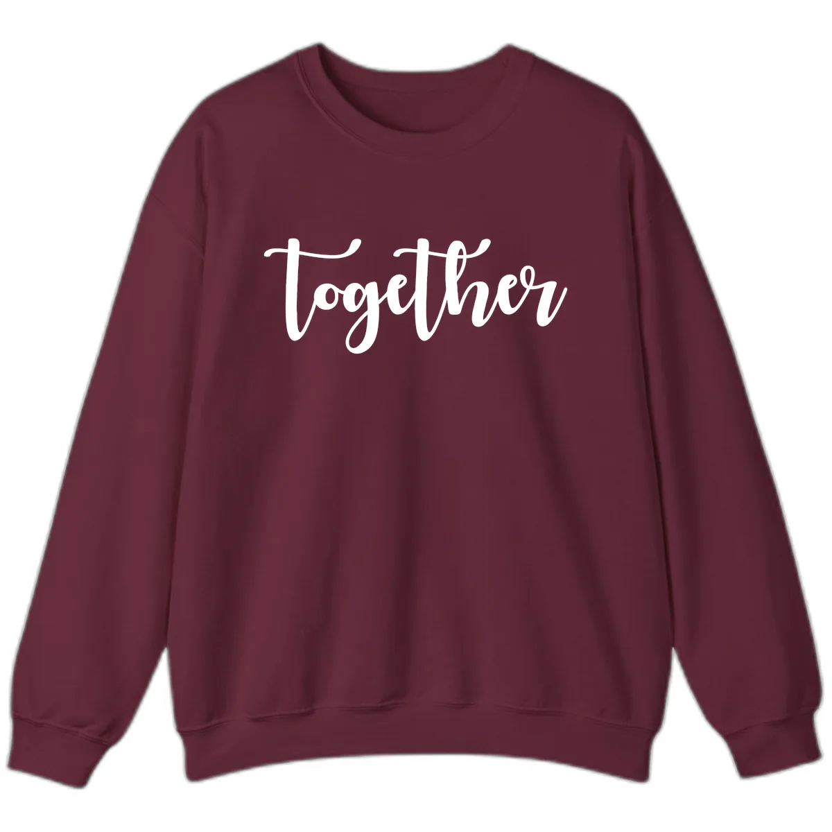 Together Script Typography Sweatshirt in Maroon