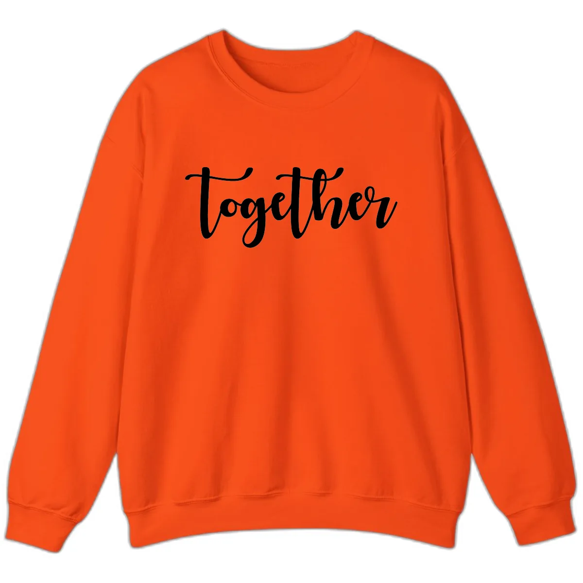 Together Script Typography Sweatshirt in Orange