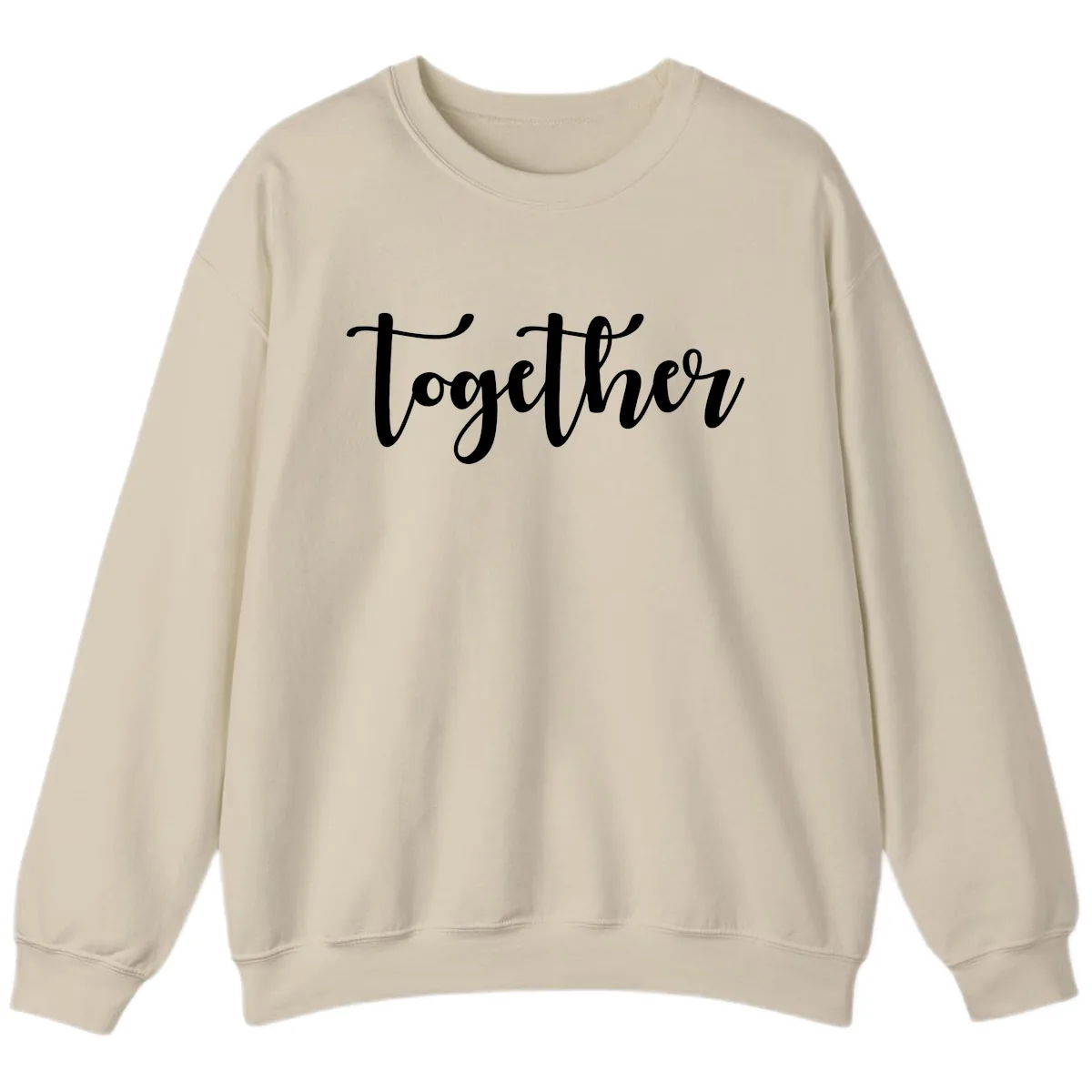 Together Script Typography Sweatshirt in Sand