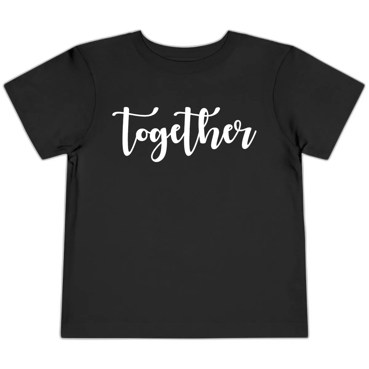 Together Script Typography Toddler T-Shirt in Black