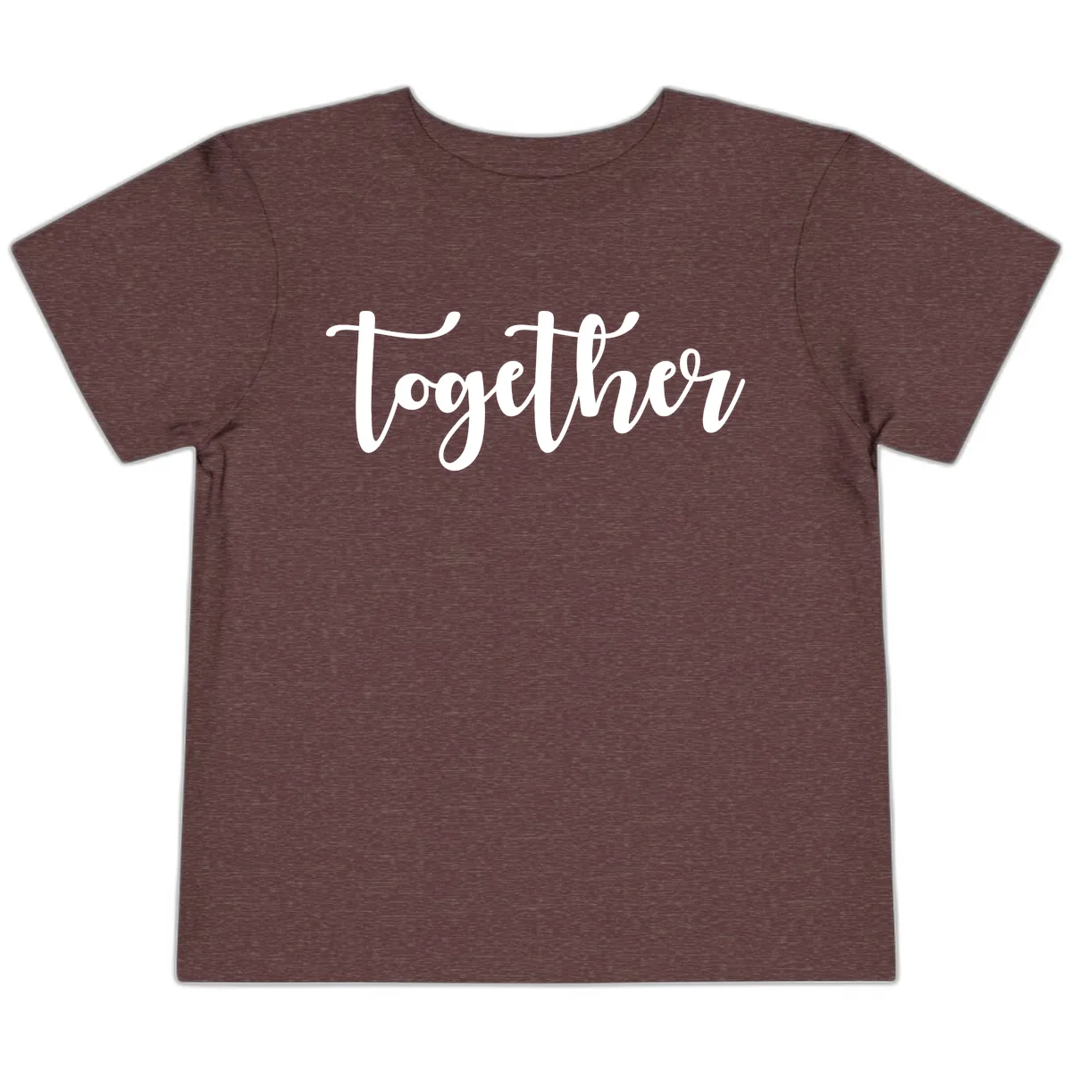 Together Script Typography Toddler T-Shirt in Heather Maroon