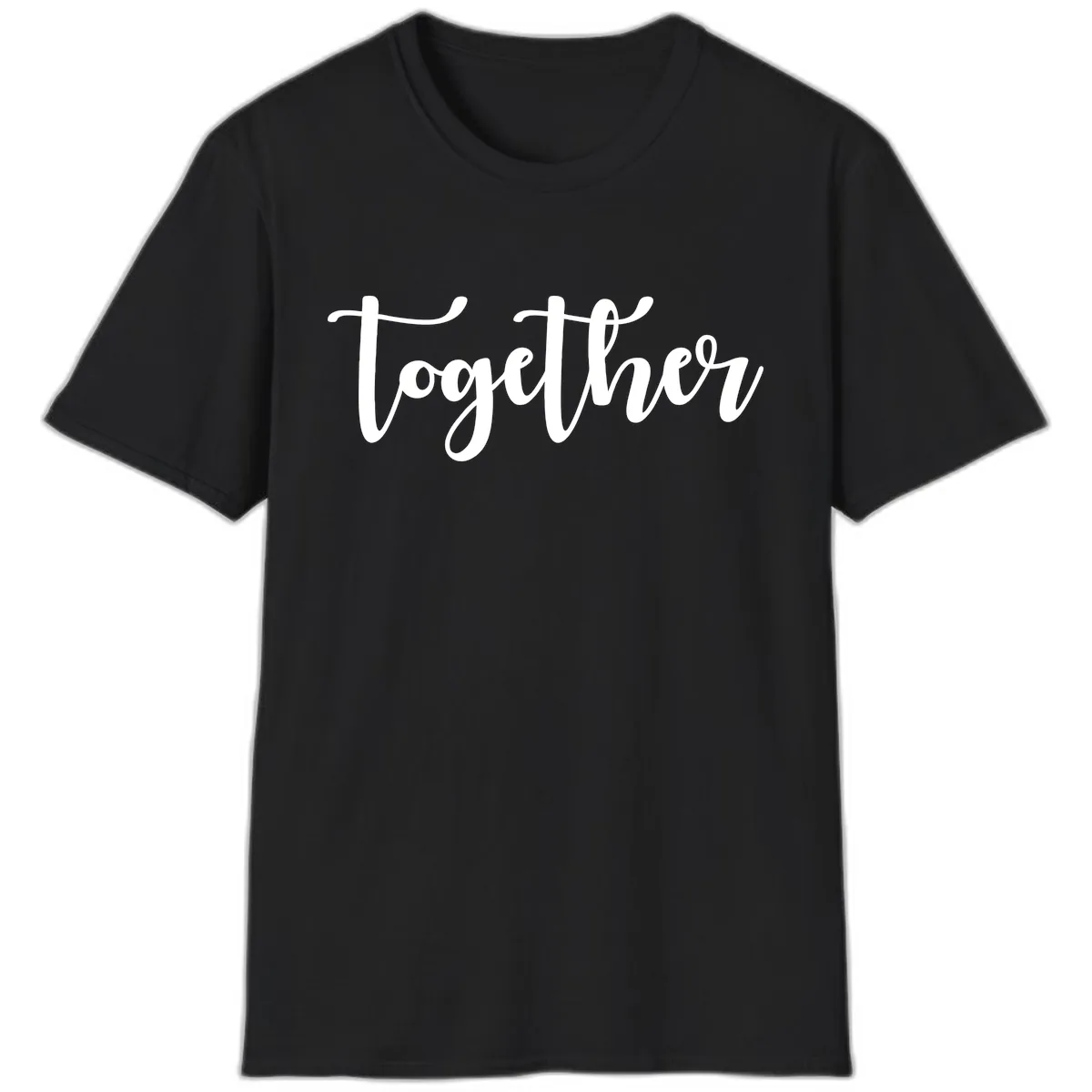 Together Script Typography T-Shirt in Black