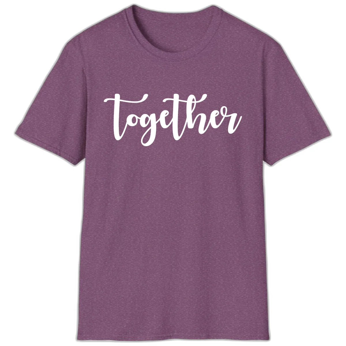 Together Script Typography T-Shirt in Heather Maroon