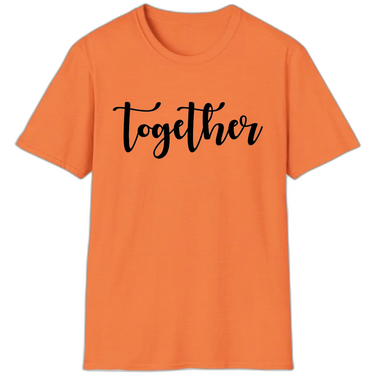 Together Script Typography T-Shirt in Heather Orange