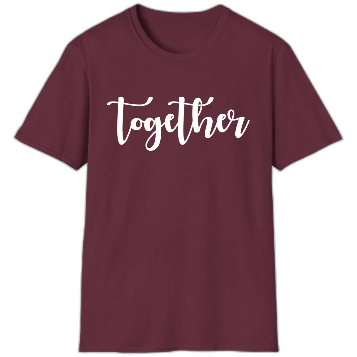 Together Script Typography T-Shirt in Maroon