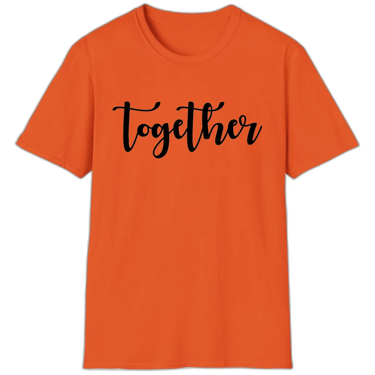 Together Script Typography T-Shirt in Orange
