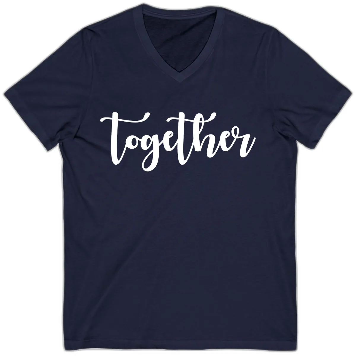 Together Script Typography V-Neck in Navy
