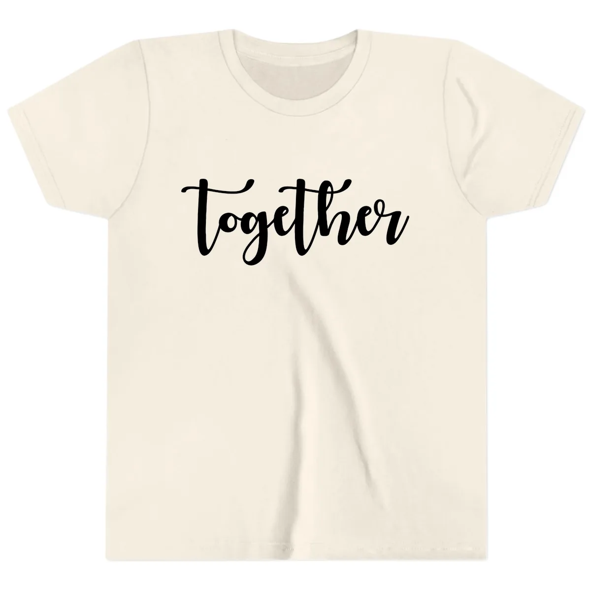 Together Script Typography Youth T-Shirt in Natural