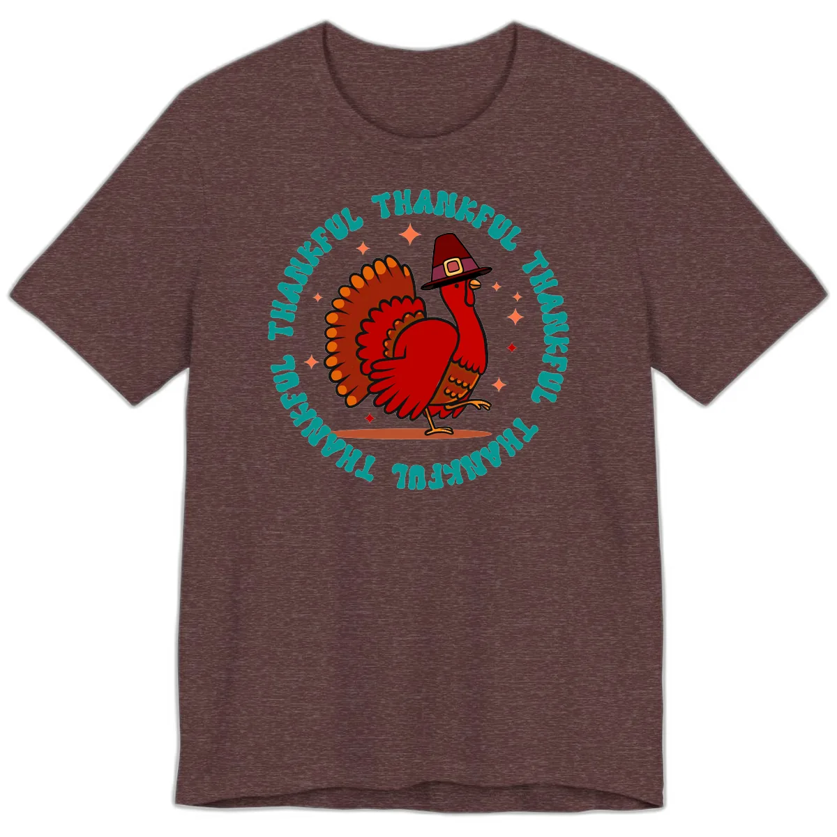 Happy Turkey Thanksgiving Celebration Premium T-Shirt in Heather Maroon