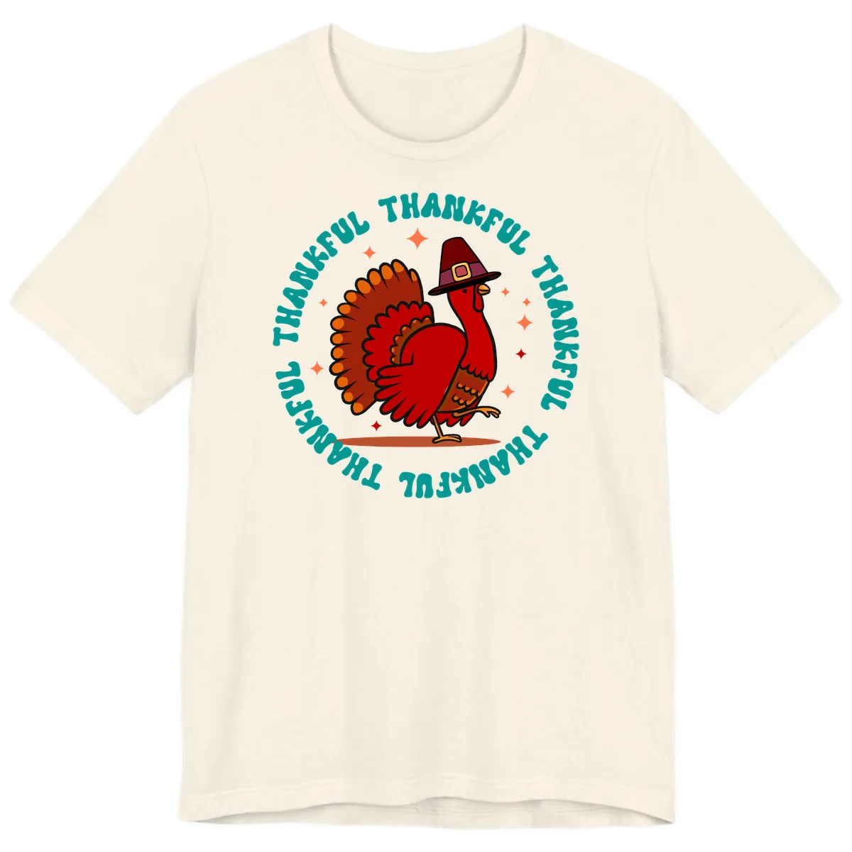 Happy Turkey Thanksgiving Celebration Premium T-Shirt in Natural