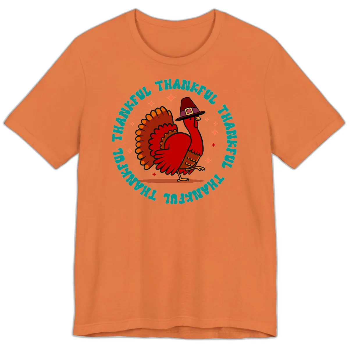 Happy Turkey Thanksgiving Celebration Premium T-Shirt in Burnt Orange