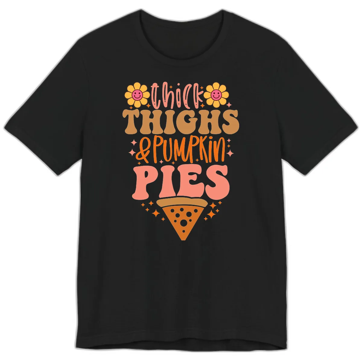 Thick Thighs And Pumpkin Pies Premium T-Shirt in Black