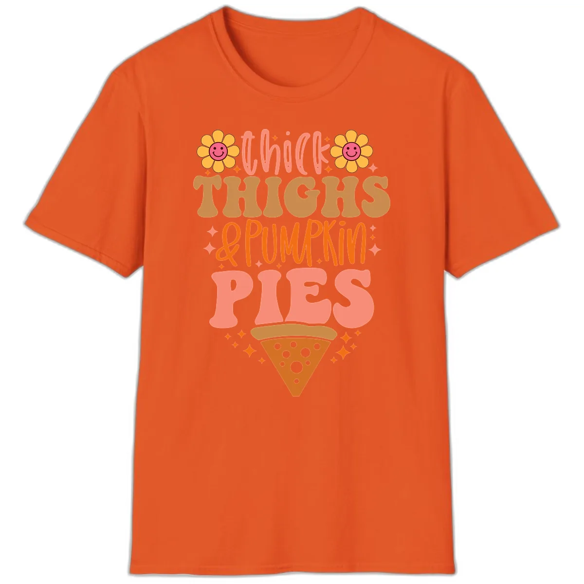 Thick Thighs And Pumpkin Pies T-Shirt in Orange