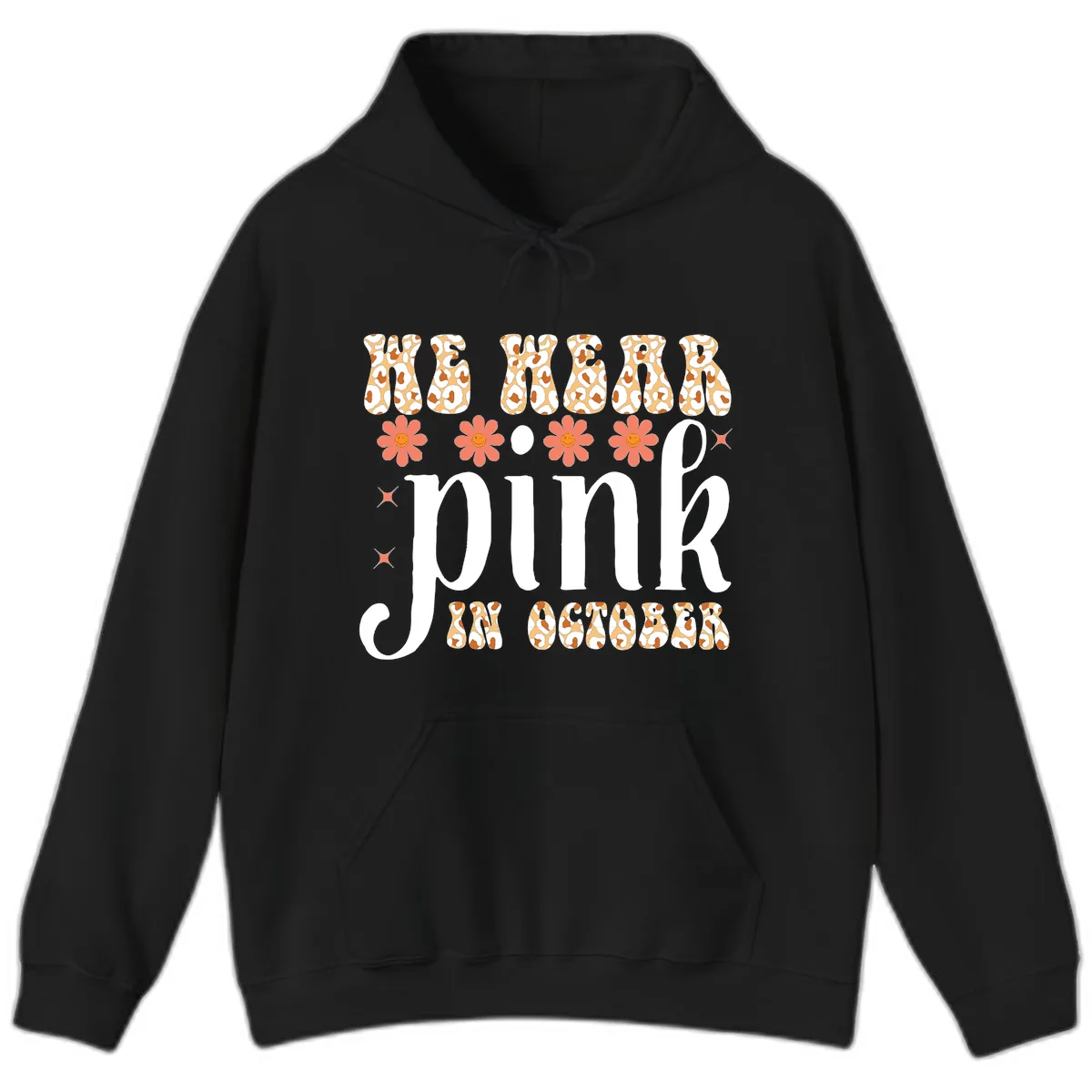 We Wear Pink In October Hoodie in Black