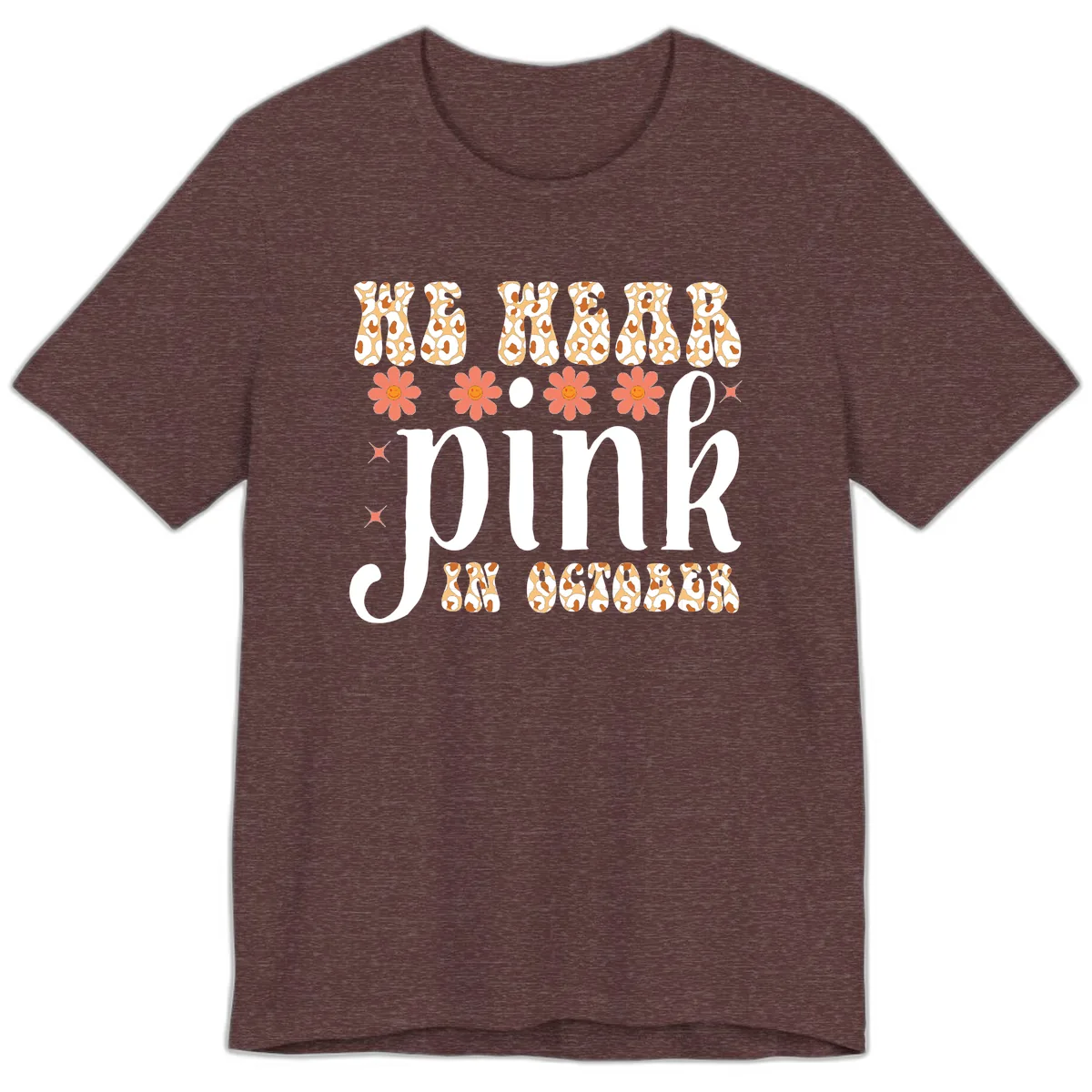 We Wear Pink In October Premium T-Shirt in Heather Maroon