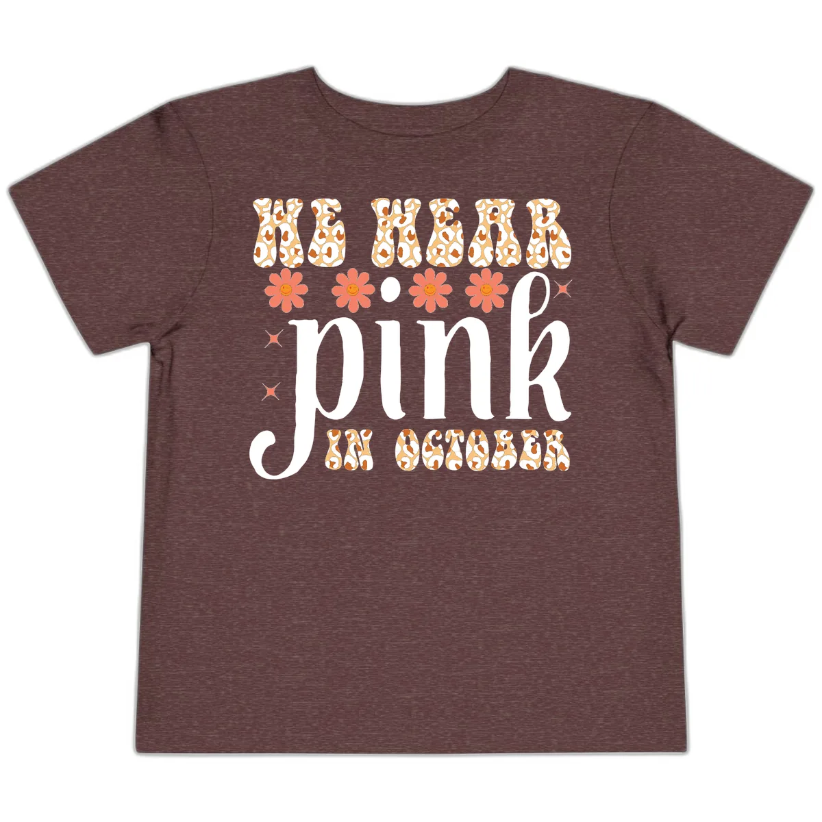 We Wear Pink In October Toddler T-Shirt in Heather Maroon