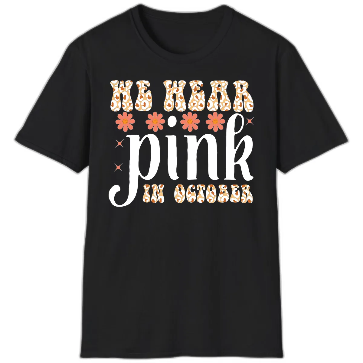 We Wear Pink In October T-Shirt in Black