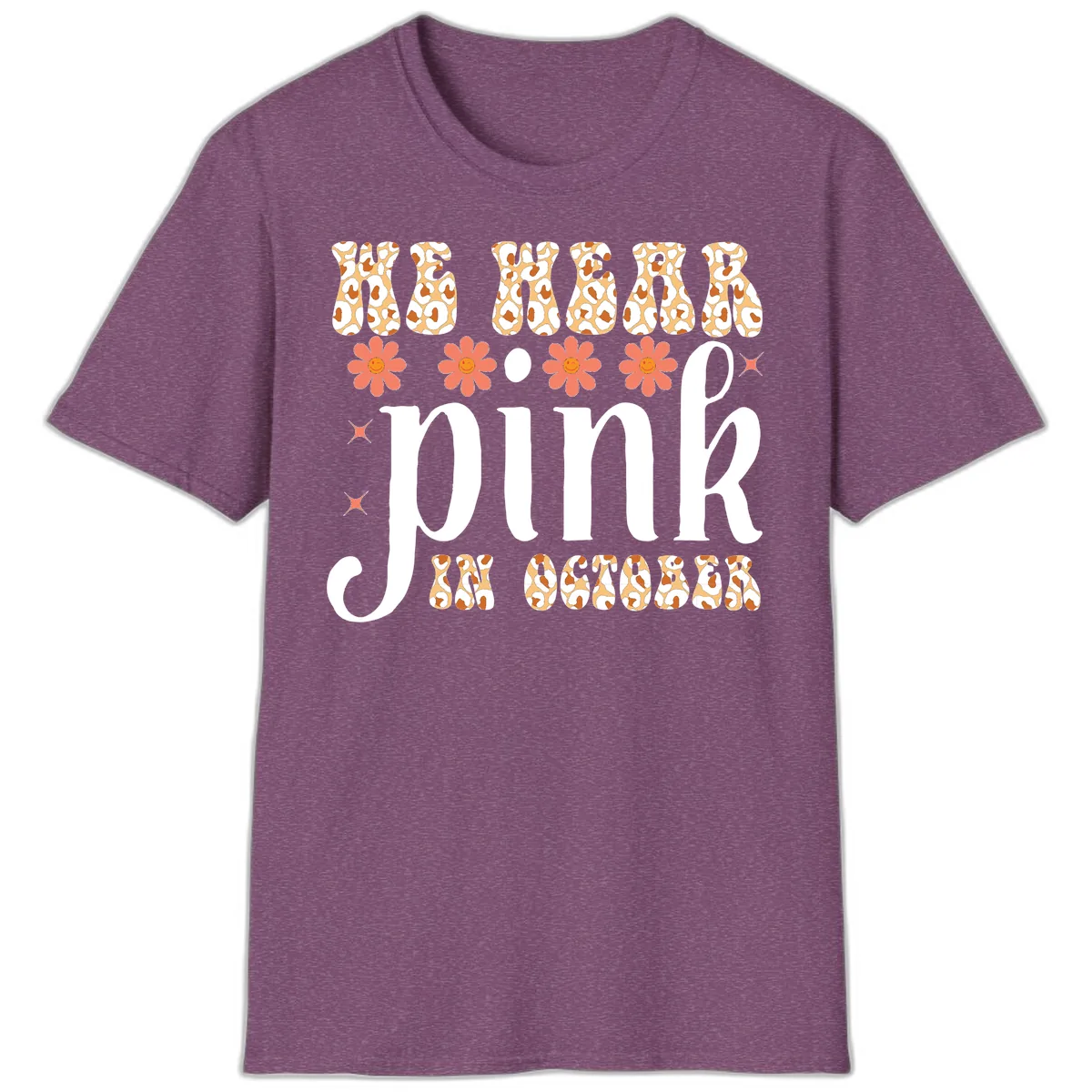 We Wear Pink In October T-Shirt in Heather Maroon