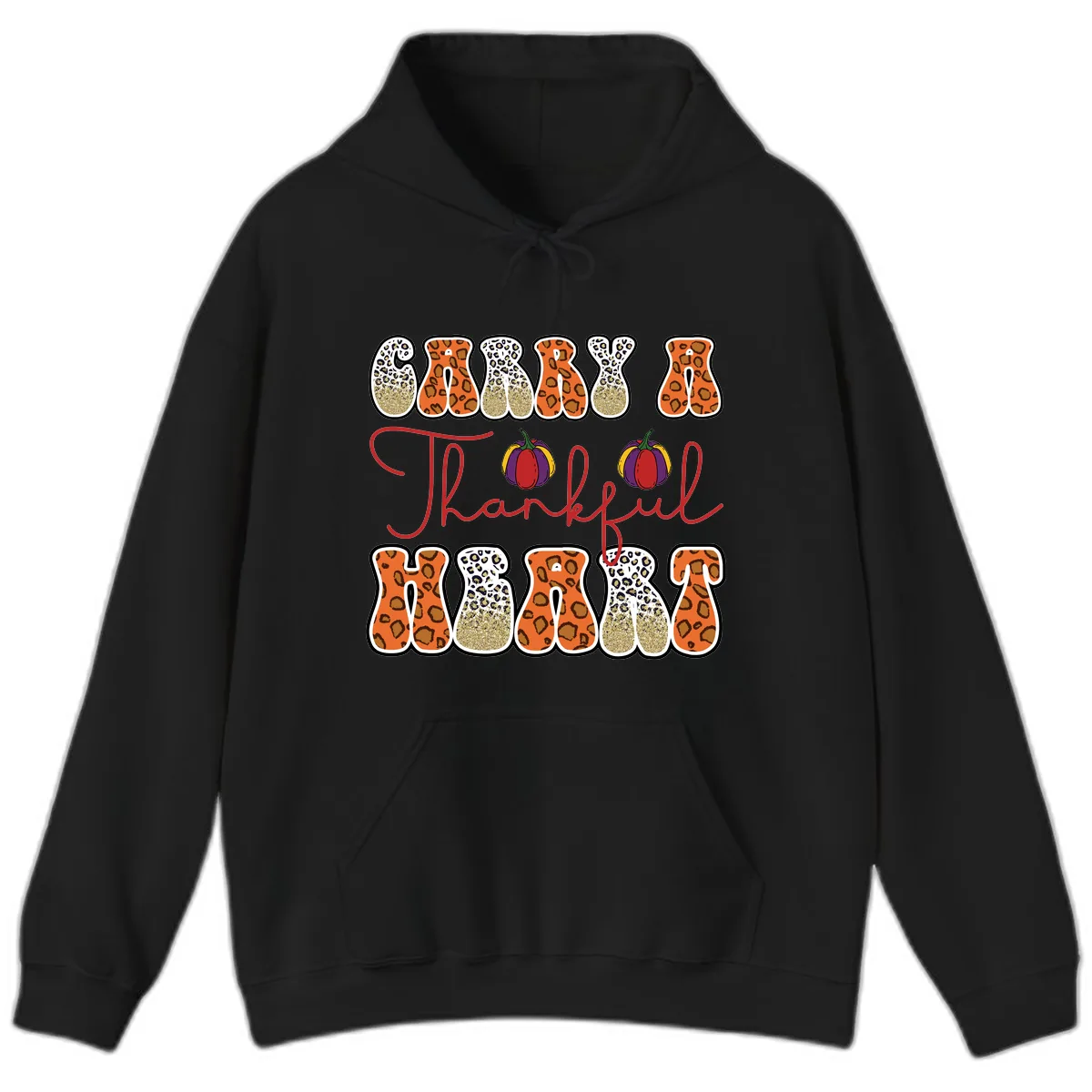 Carry A Thankful Heart Hoodie in Black