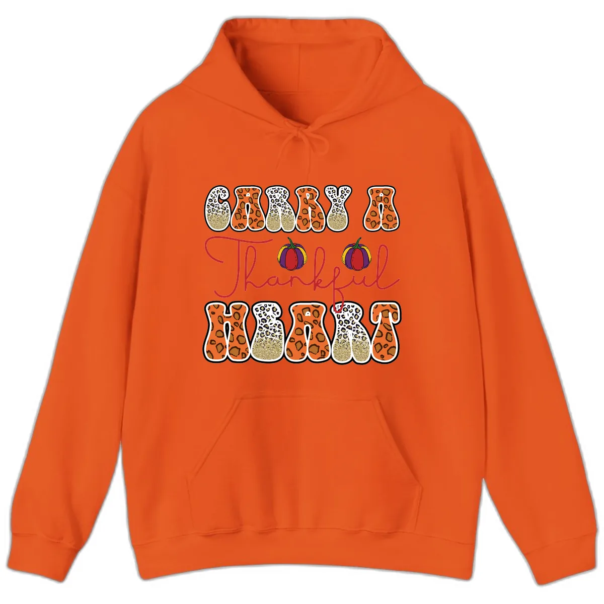 Carry A Thankful Heart Hoodie in Orange