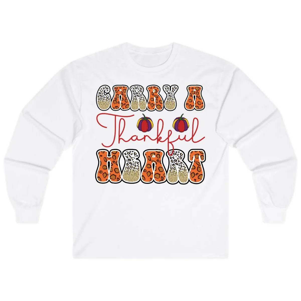 Carry A Thankful Heart Long Sleeve in White