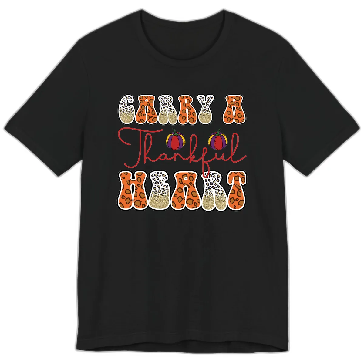 Carry A Thankful Heart Premium T-Shirt in Black
