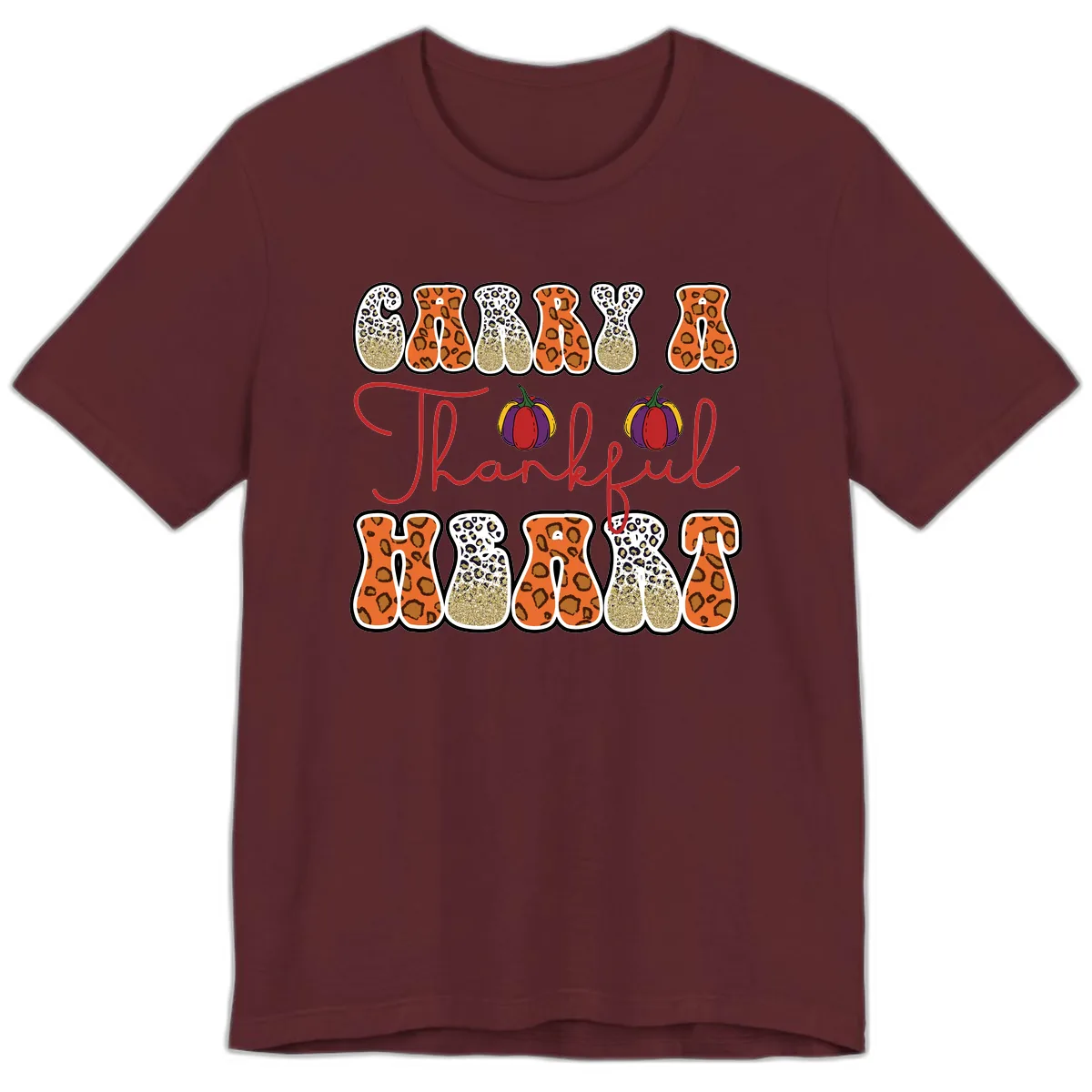 Carry A Thankful Heart Premium T-Shirt in Maroon