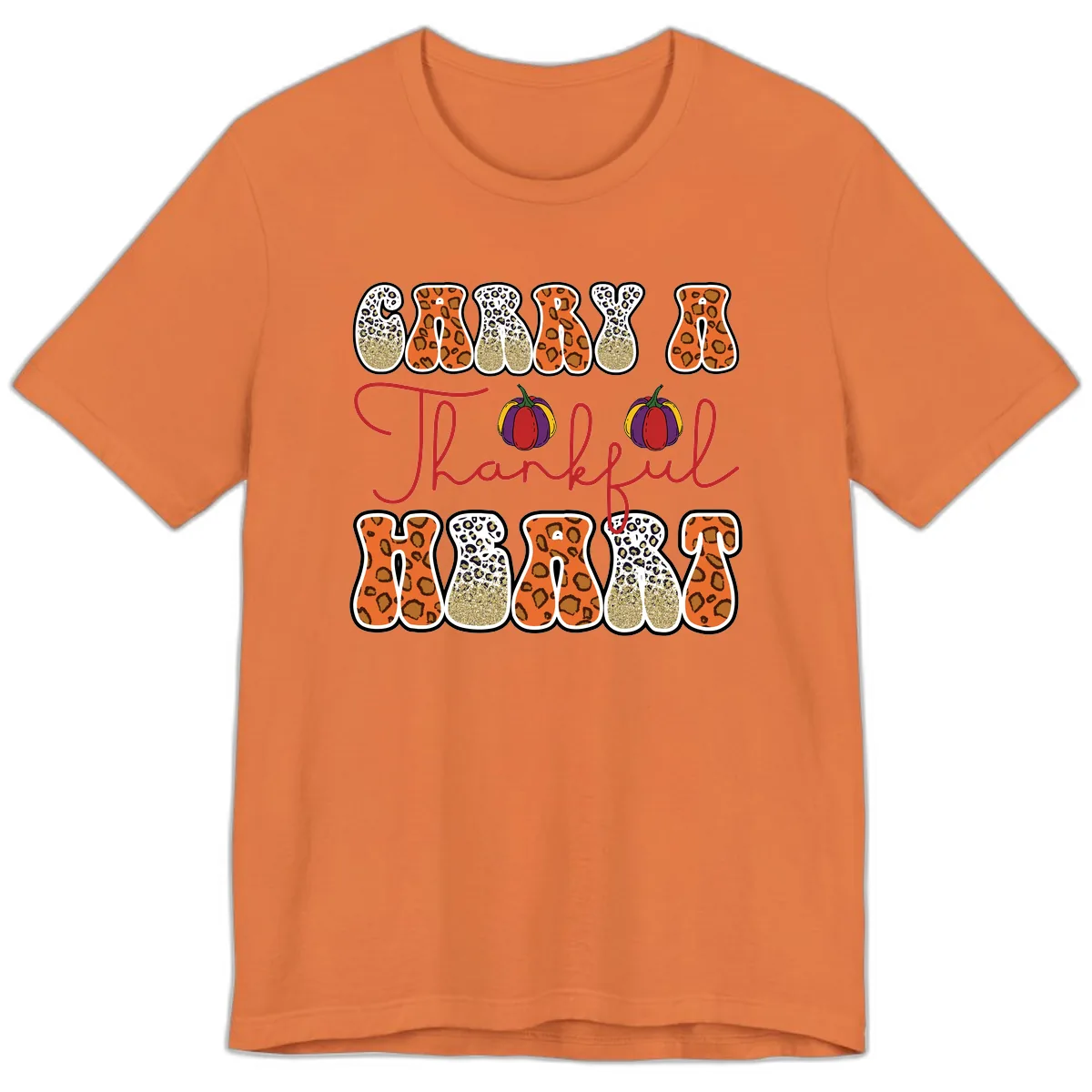 Carry A Thankful Heart Premium T-Shirt in Burnt Orange
