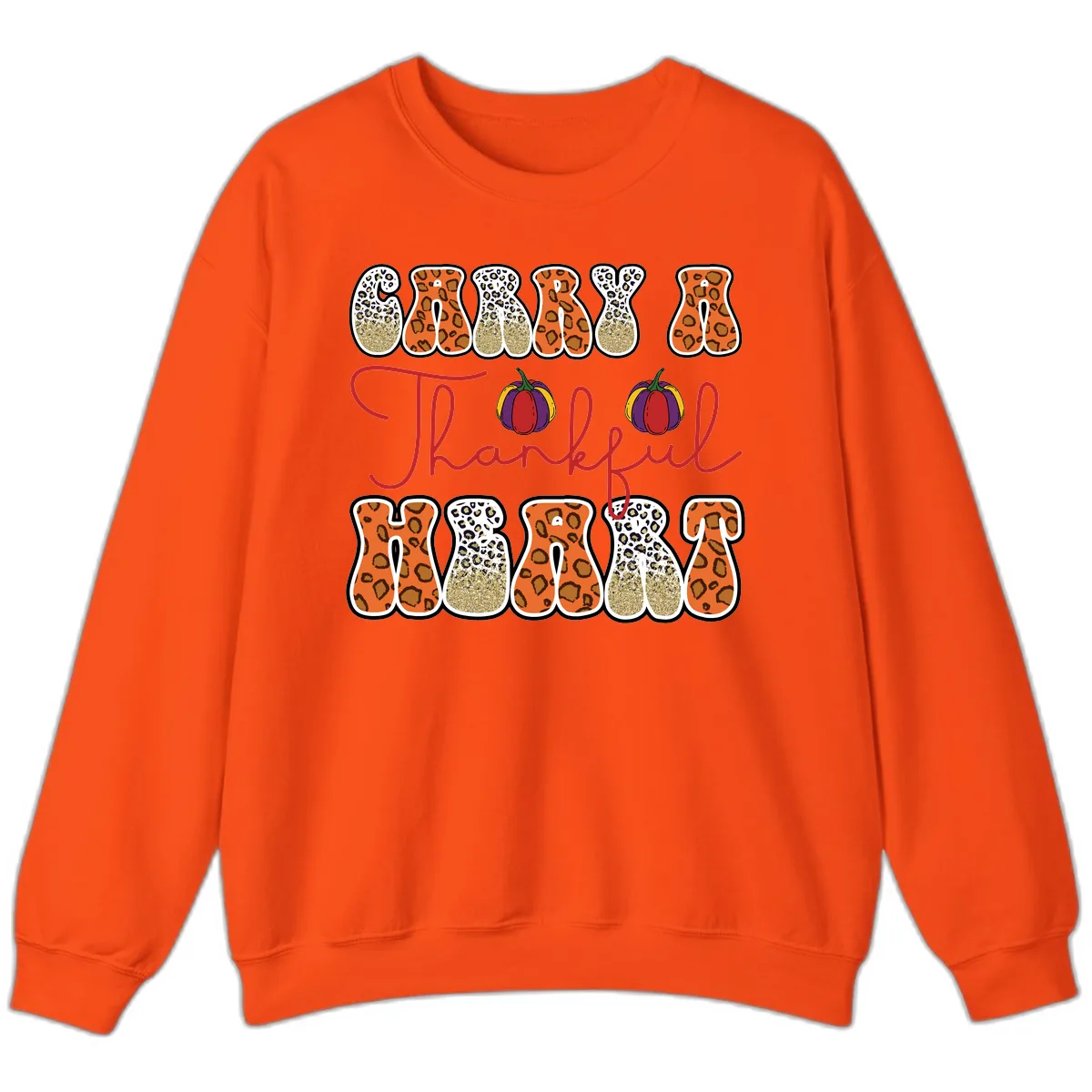 Carry A Thankful Heart Sweatshirt in Orange