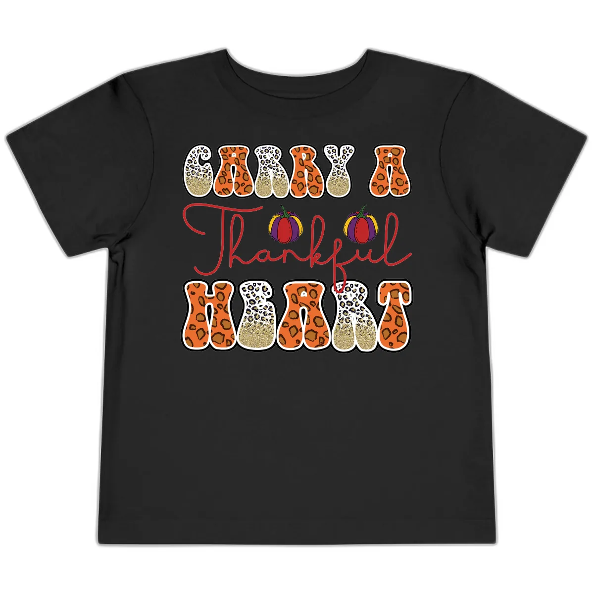 Carry A Thankful Heart Toddler T-Shirt in Black