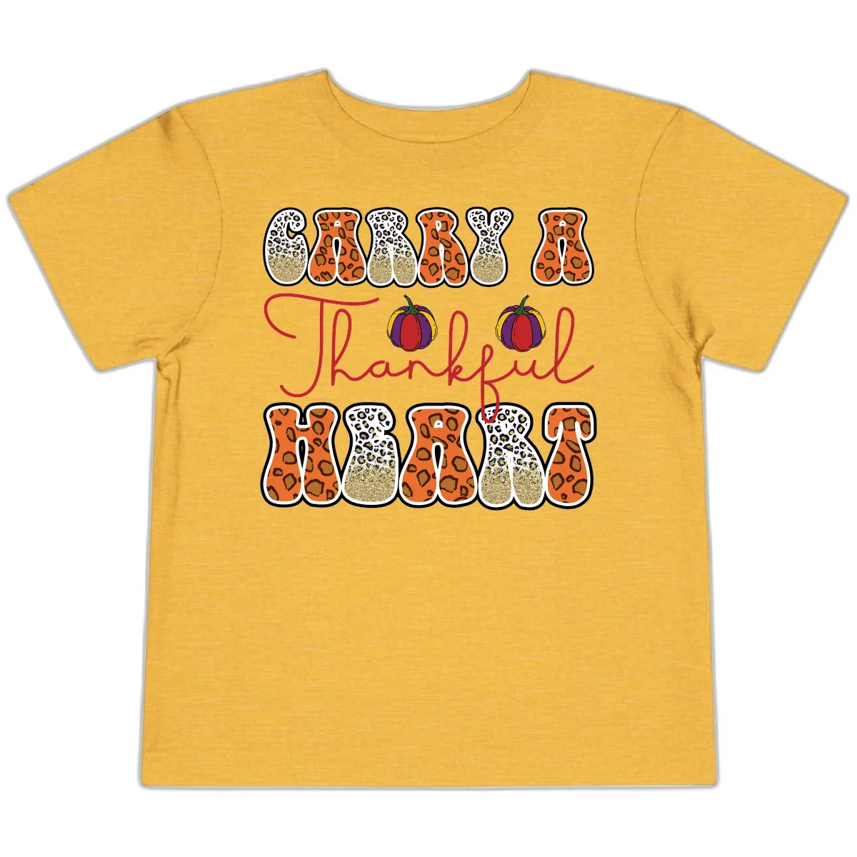 Carry A Thankful Heart Toddler T-Shirt in Heather Yellow Gold