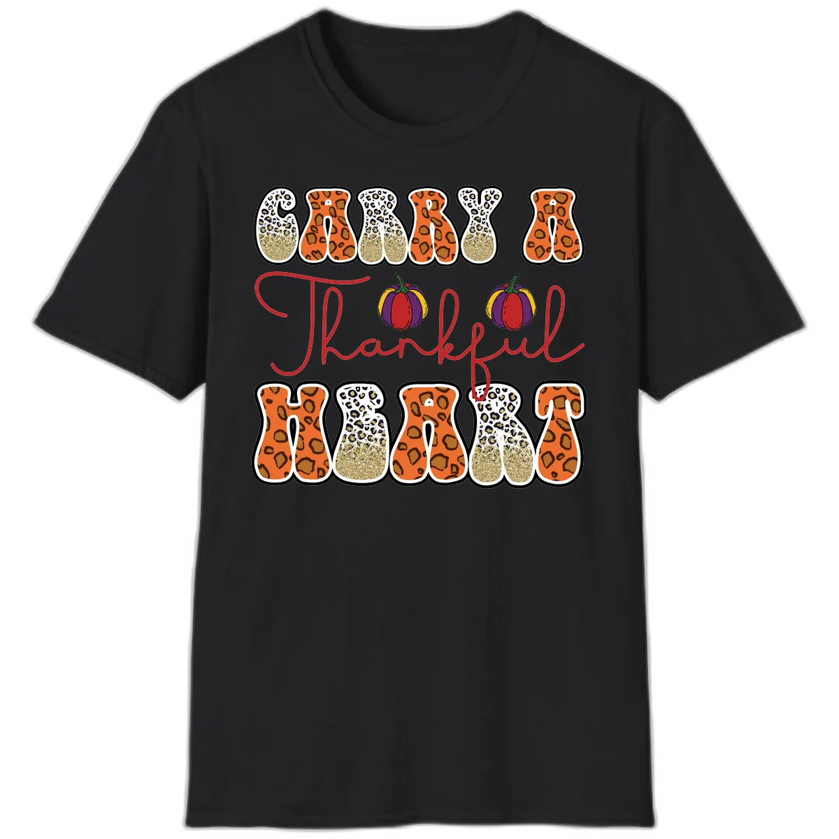 Carry A Thankful Heart T-Shirt in Black
