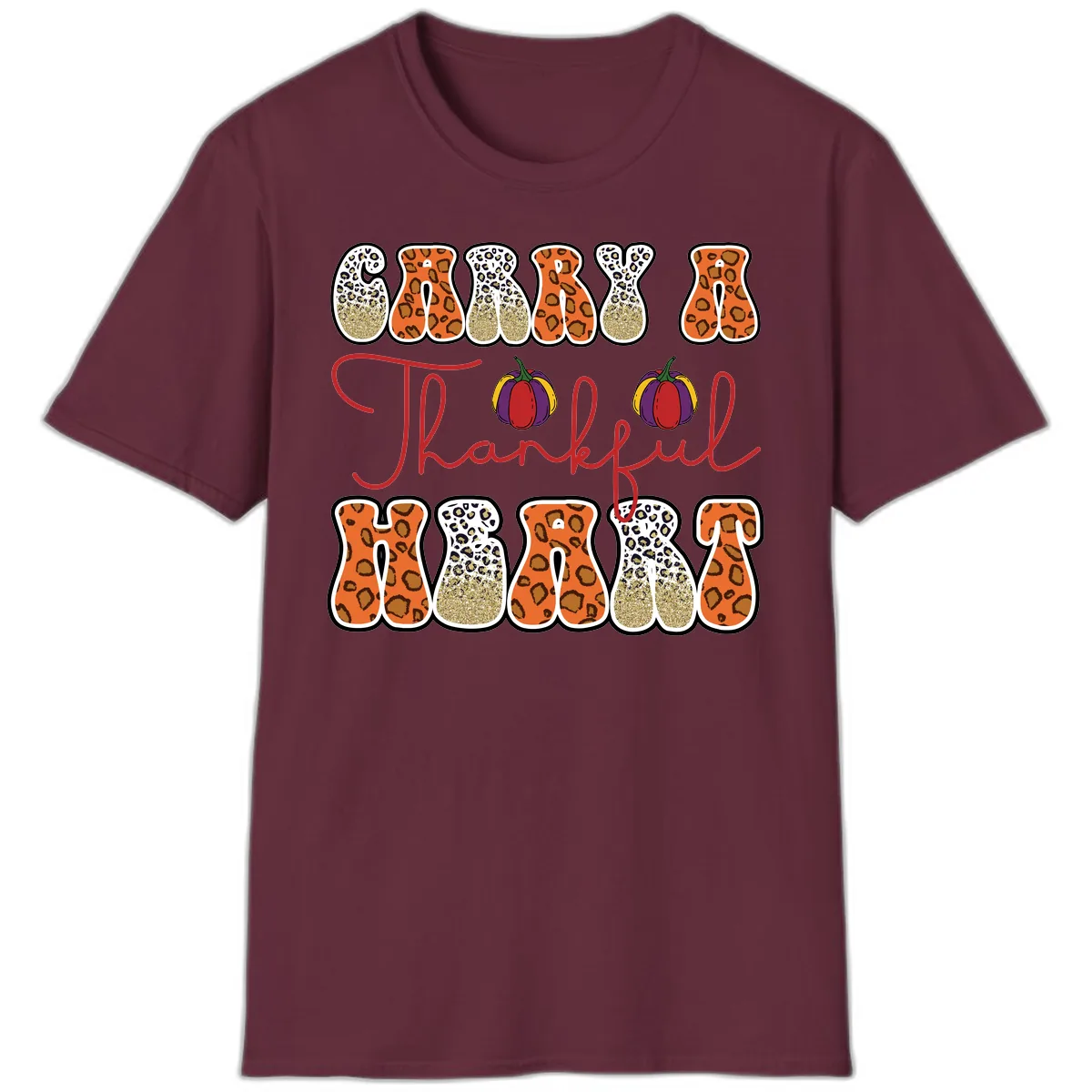 Carry A Thankful Heart T-Shirt in Maroon