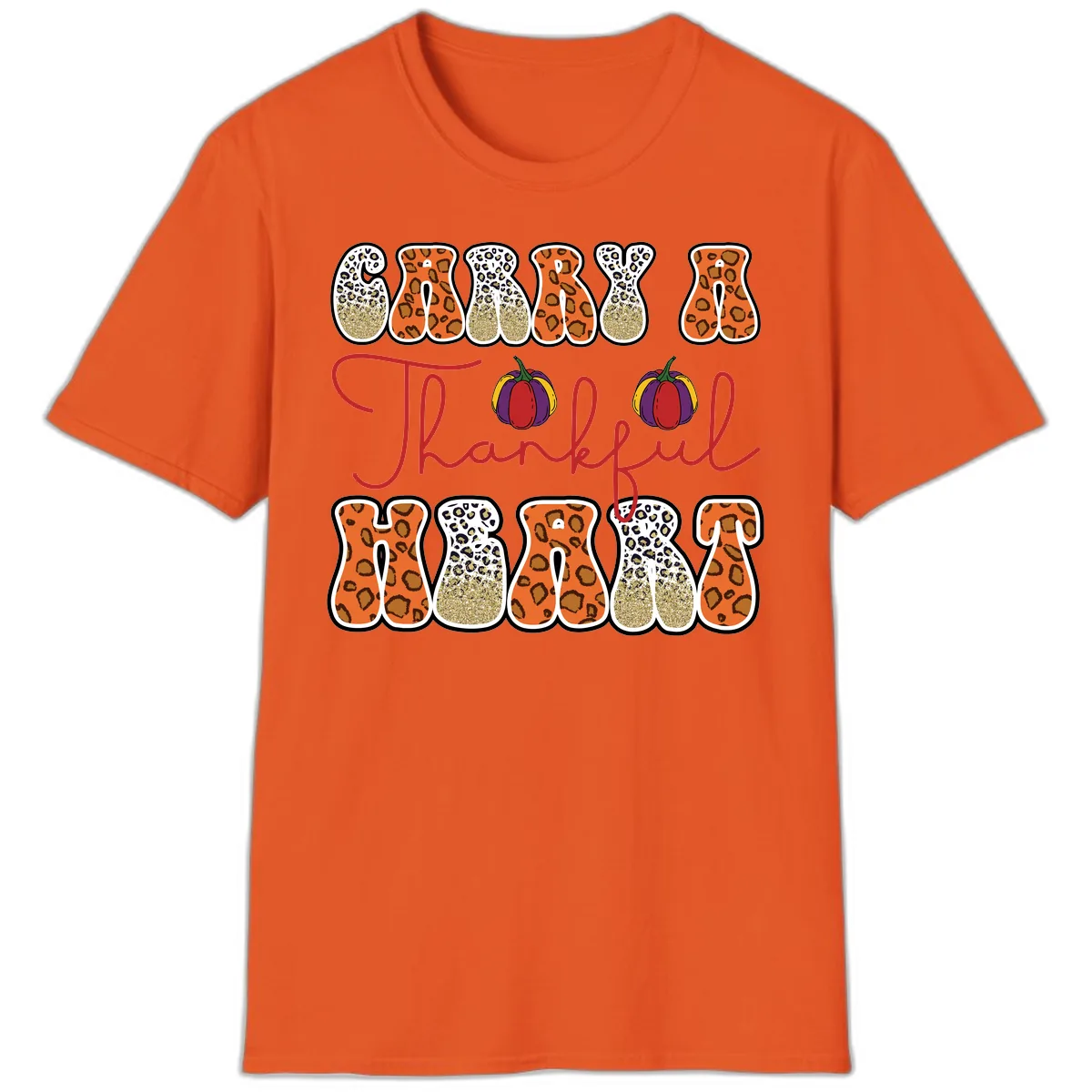 Carry A Thankful Heart T-Shirt in Orange