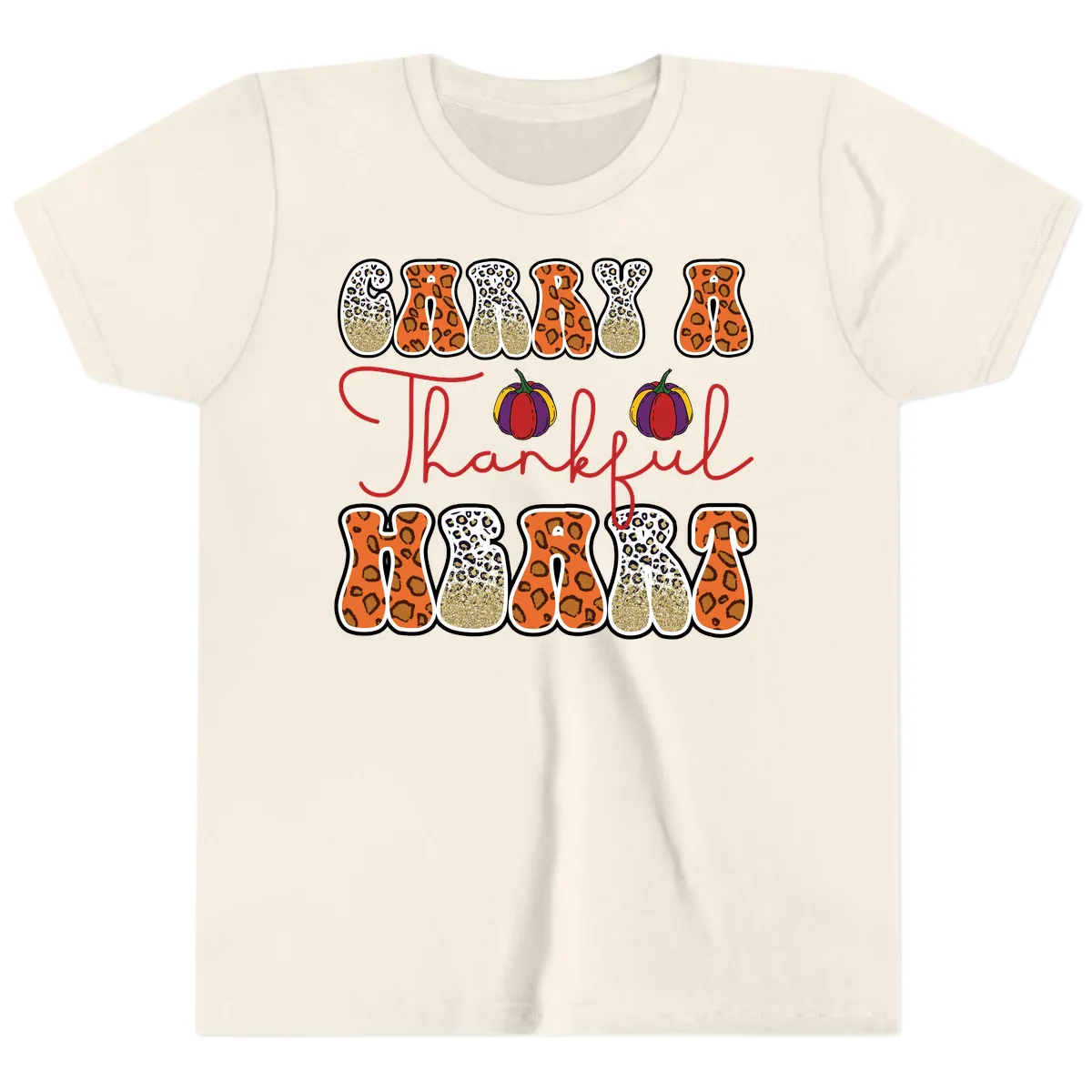 Carry A Thankful Heart Youth T-Shirt in Natural