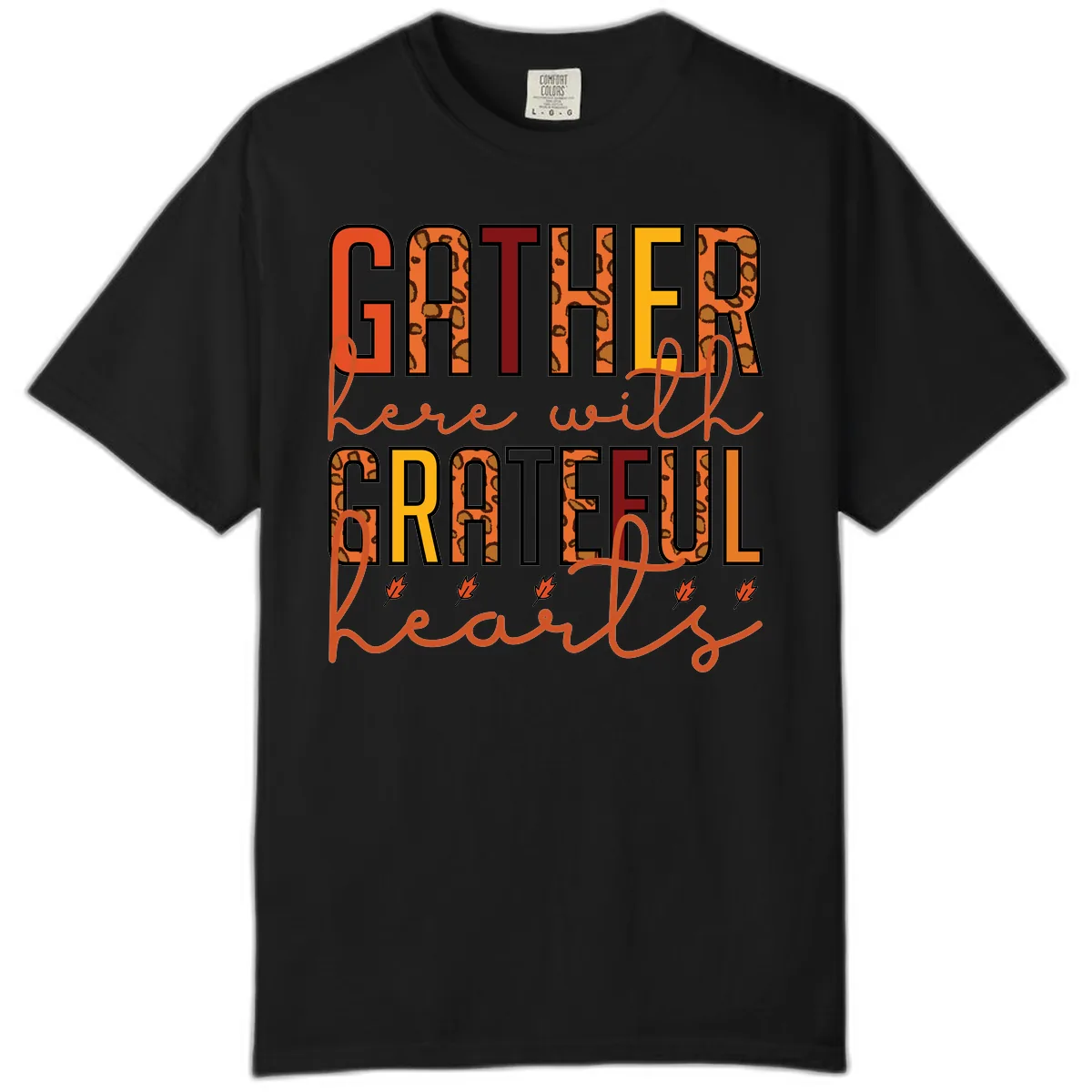 Gather Here With Hearts Comfort Color in Black