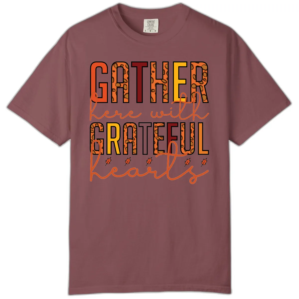 Gather Here With Hearts Comfort Color in Brick