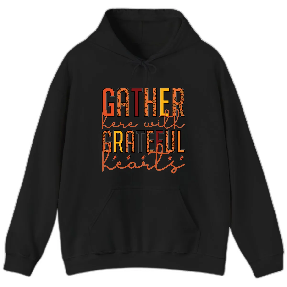 Gather Here With Hearts Hoodie in Black