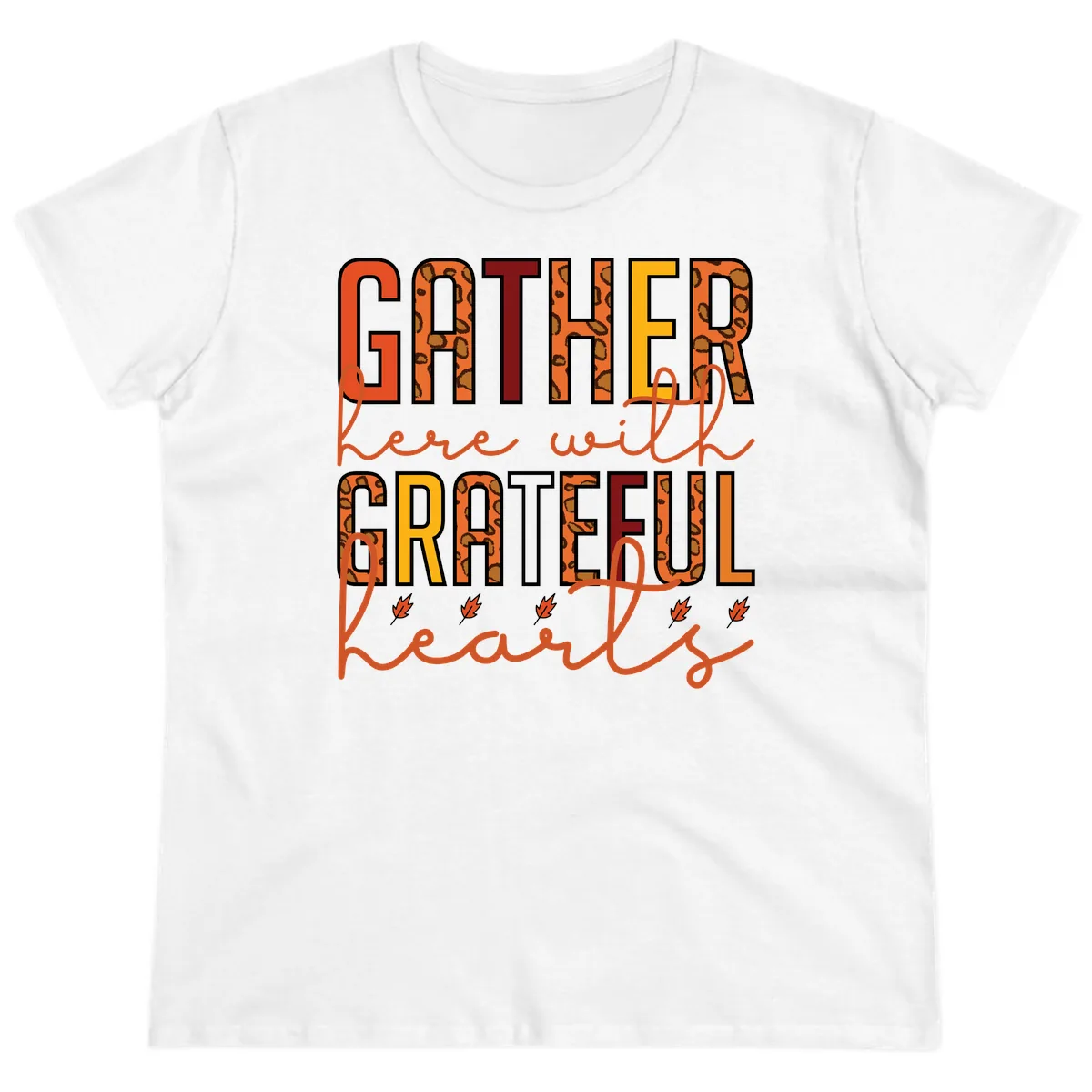 Gather Here With Hearts Ladies Tee in White