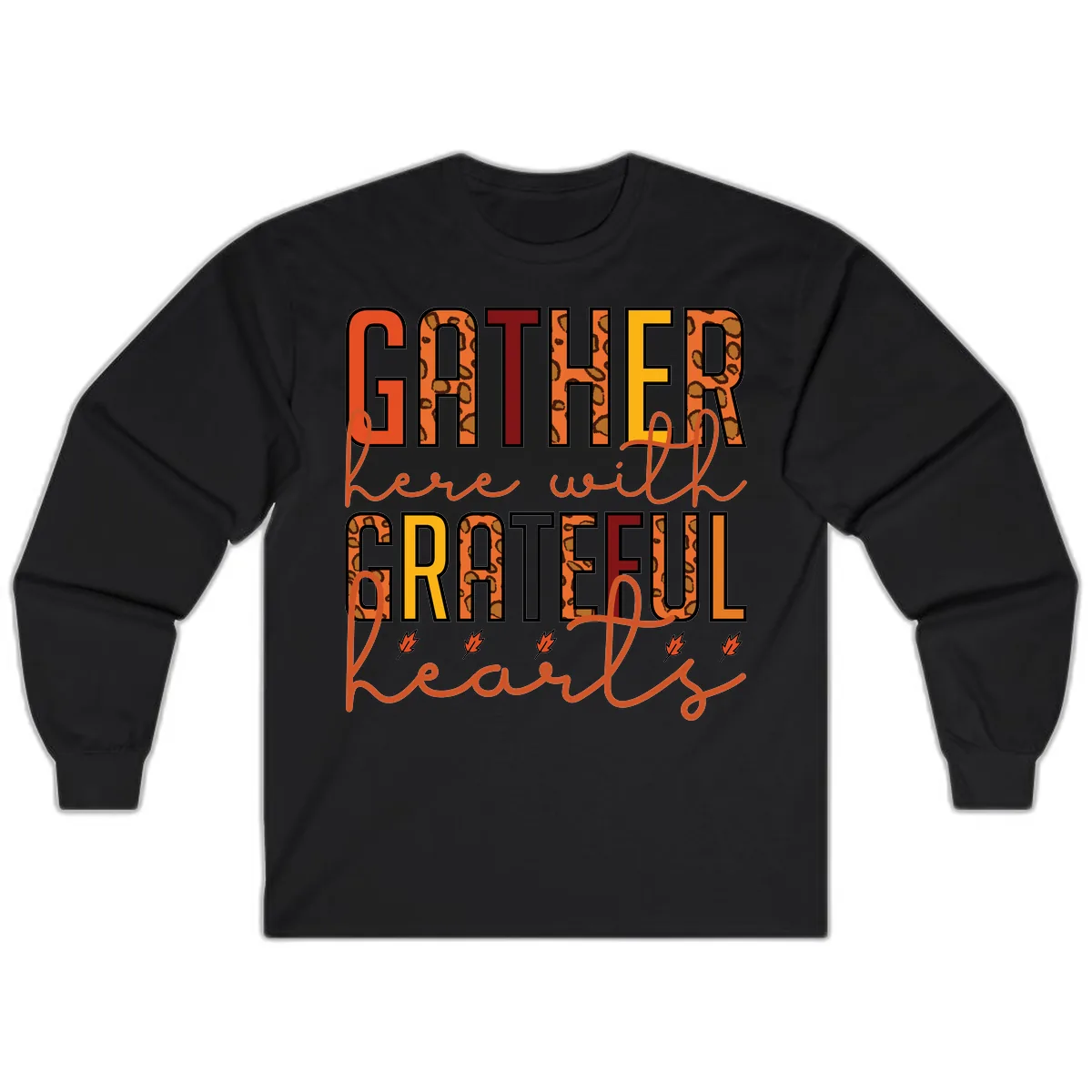 Gather Here With Hearts Long Sleeve in Black