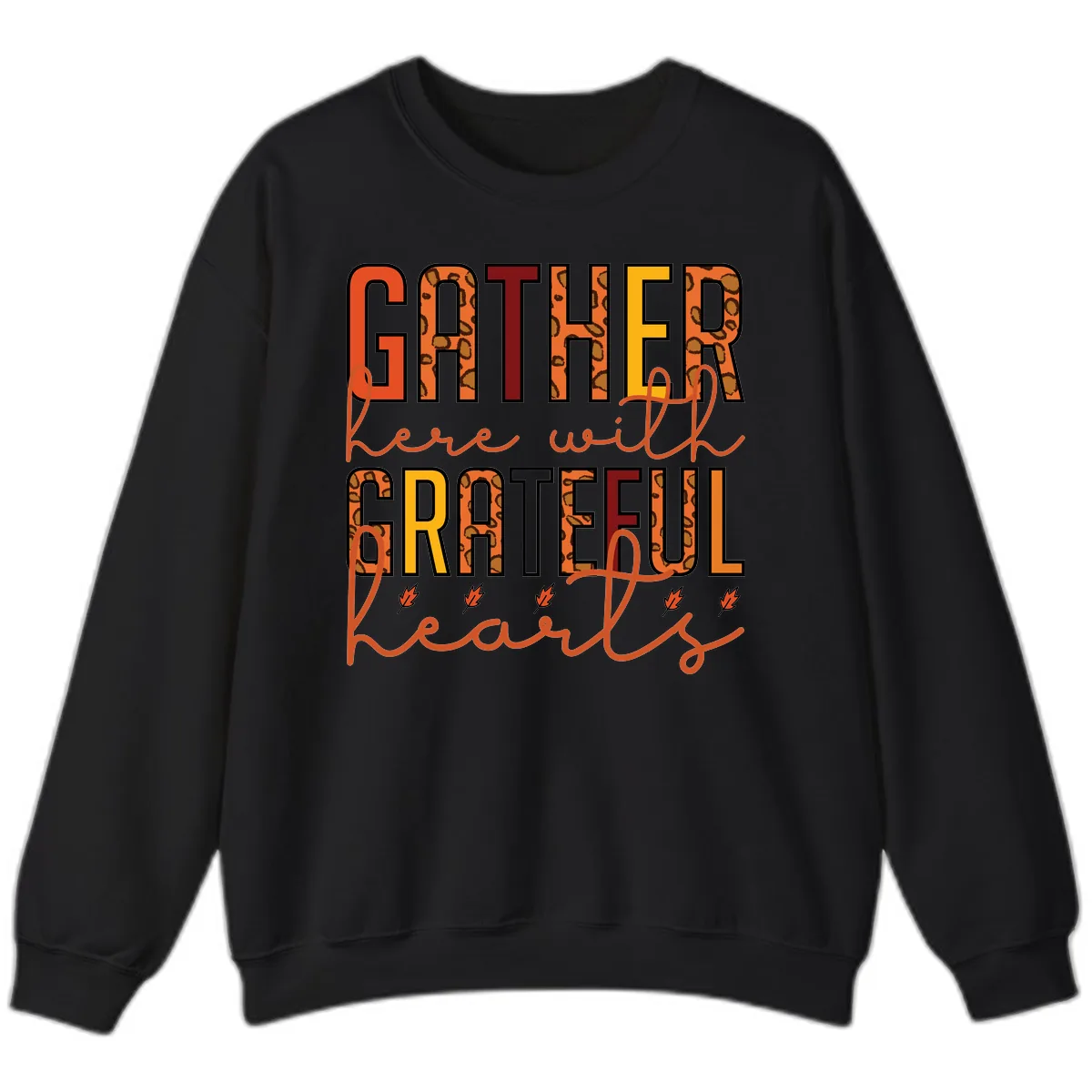 Gather Here With Hearts Sweatshirt in Black