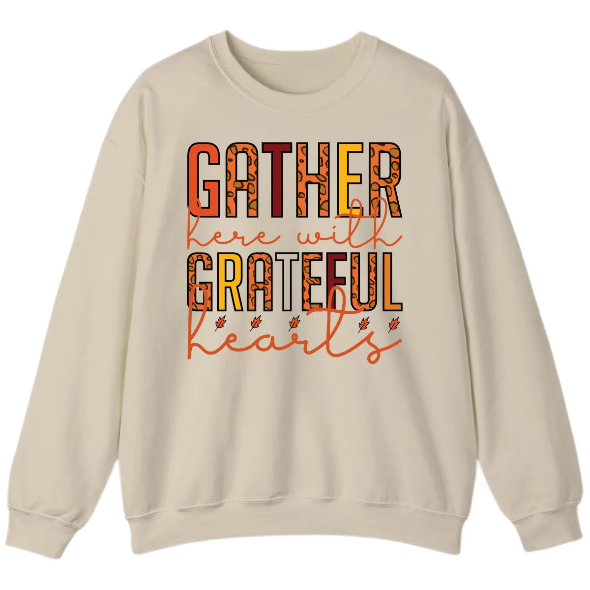 Gather Here With Hearts Sweatshirt in Sand
