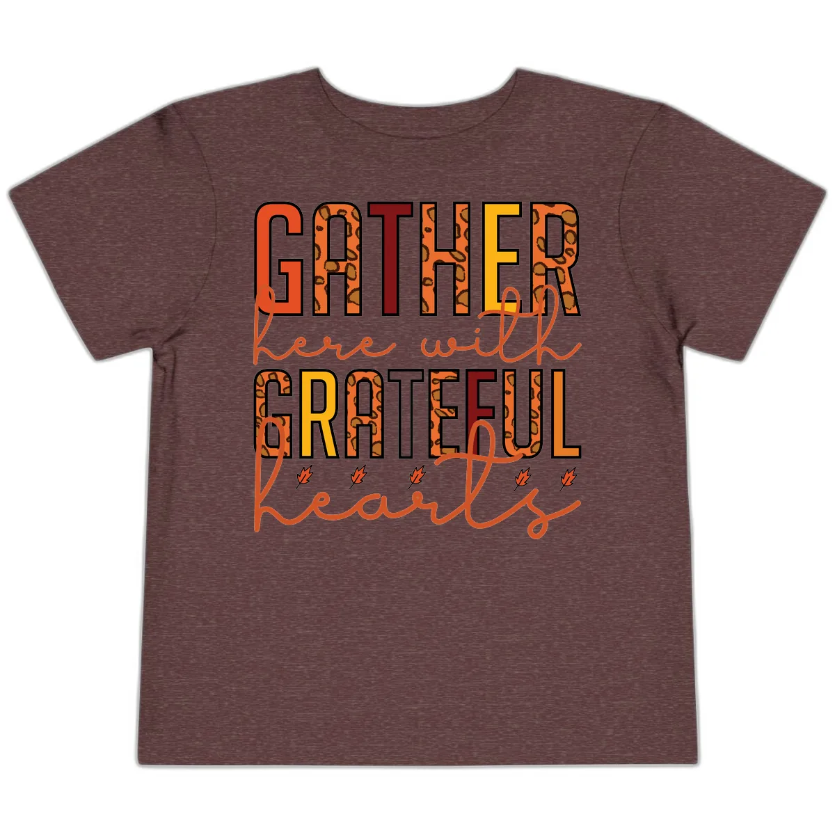 Gather Here With Hearts Toddler T-Shirt in Heather Maroon