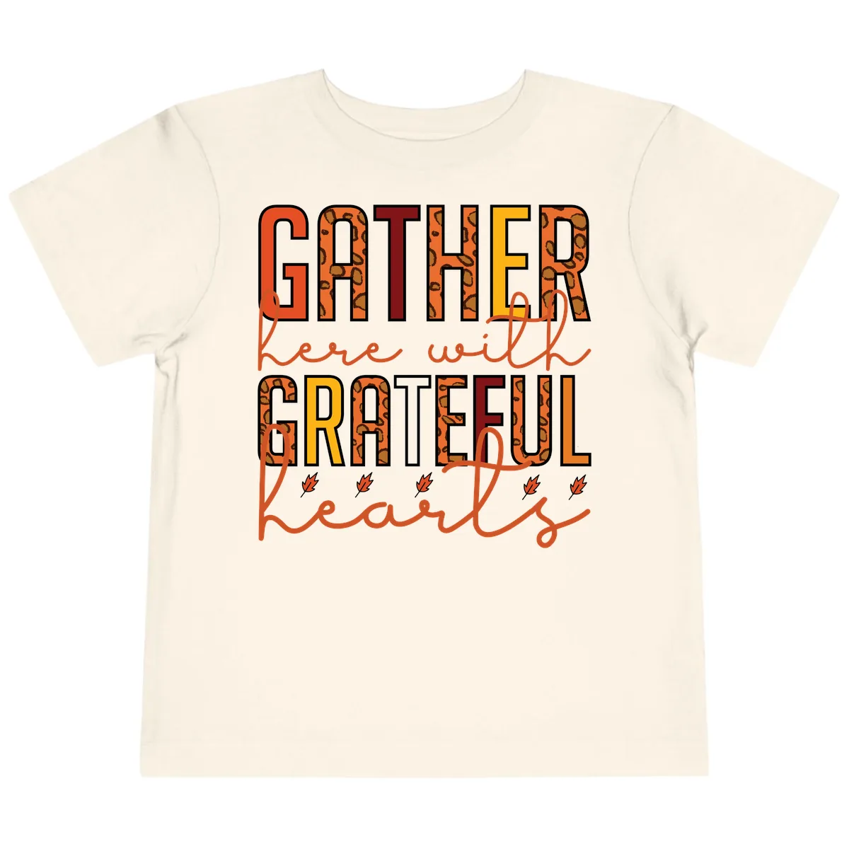 Gather Here With Hearts Toddler T-Shirt in Natural